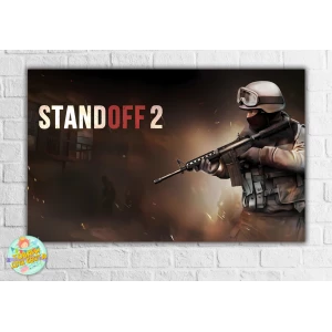 Зображення товара - Плакат “Стандофф / Standoff 2“ солдат, темний 120x75 см на дитячий День народження -