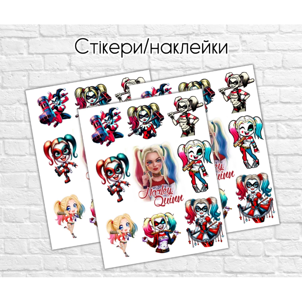 Наклейки/стікери “Харлі Квін“ 17х12 см