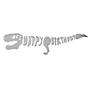 Зображення товара - Гірлянда “Динозавр Happy Birthday“ срібло