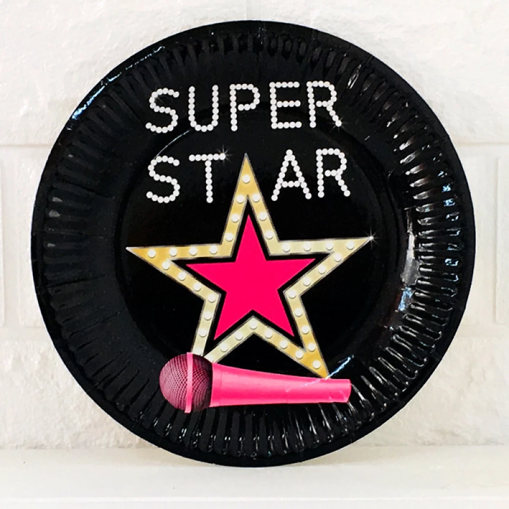Набор тарелок тематических “Супер звезда/super star“ 8шт/уп