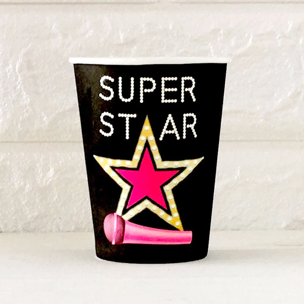 Стаканчики “Super star/Супер зірка“ паперові з малюнком (8 шт/уп.) 220 мл -