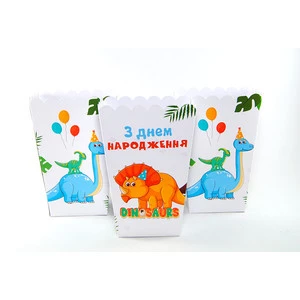 Зображення товара - Коробочки для попкорну “Динозаврики“ 5шт/уп. 14х9х9 см -