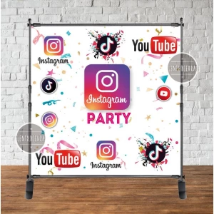 Зображення товара - Банер 2х2м “Соціальні мережі. Instagram“ - Фотозона (вініловий) на день народження -