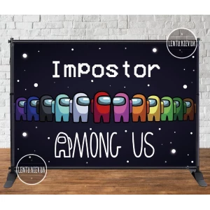 Зображення товара - Банер 3х2м “Амонг ас. Improstor“ з люверсами. Фотозона (вініловий) на день народження -