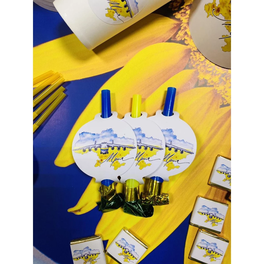 Язички - гудки “Літак Мрія“  (6 шт./пач) карнавальні малотиражні