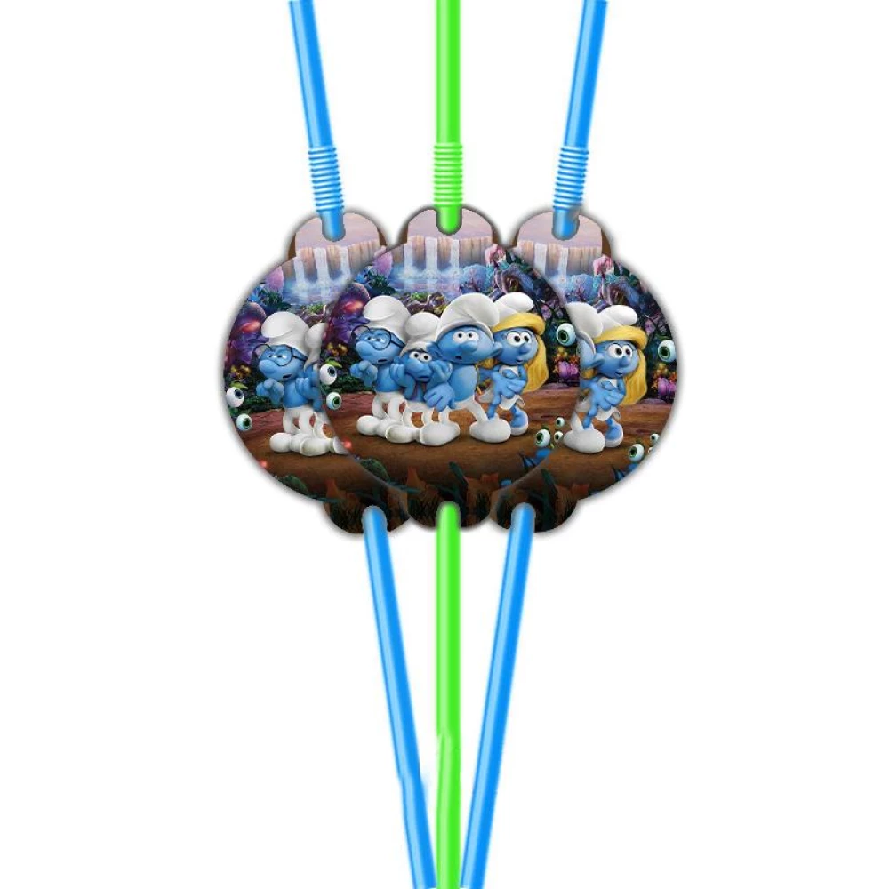 Трубочки “Смурфики“ із гофрою (10 шт.) синій малотиражне видання